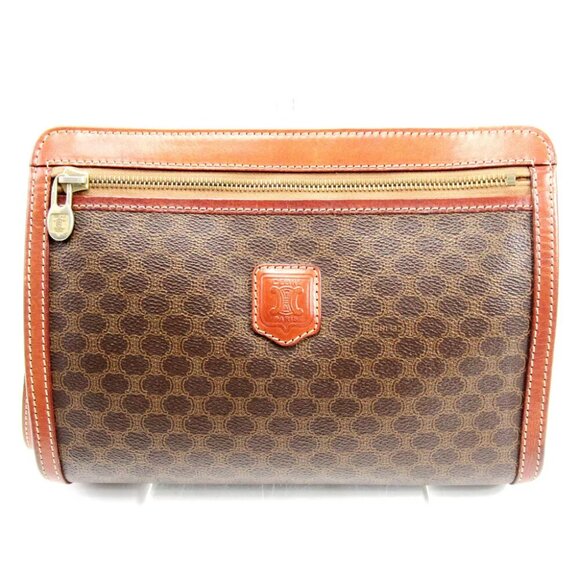 Authentic CELINE Clutch Bag Macadam PVC Leather Authentic T17249